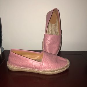 Auth Gucci signature pink espadrilles size 38, 8US